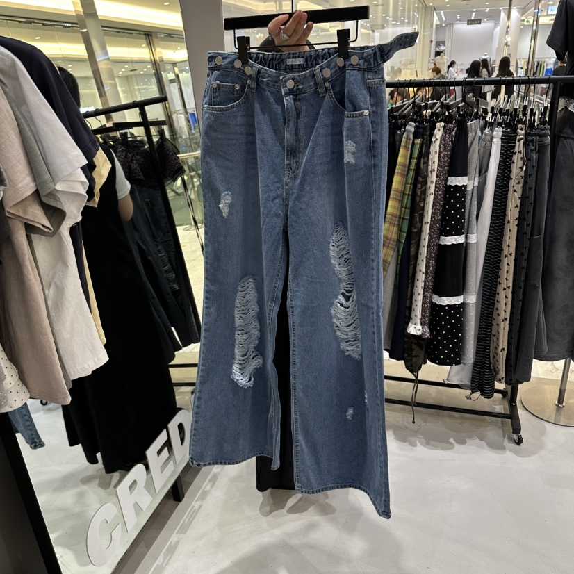 CREDITO東大門代購女士新品休閑人氣26春夏職業真品牛仔褲CREDITO牛仔褲