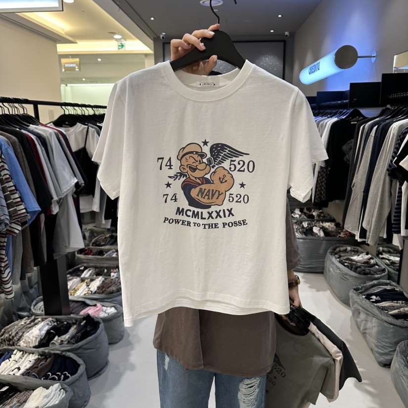 CREDITO東大門直郵女裝新款職業休閑時尚T恤大力水手海軍CREDITOT恤