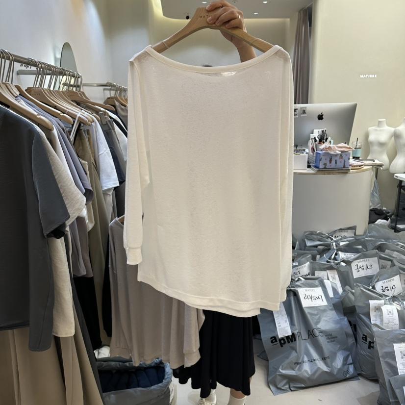 MATIERE韓國代購女士新款職業休閑26春夏時尚人氣長袖T恤MATIERE長袖T恤