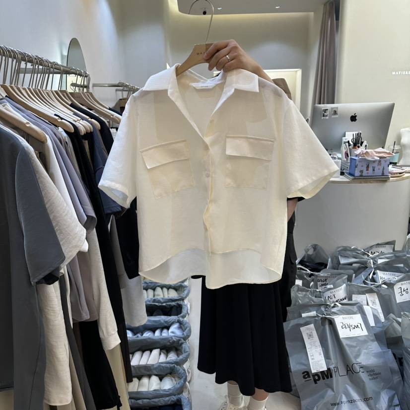 MATIERE韓國東大門直郵女士新品時尚熱賣人氣休閑襯衫蕾絲衫MATIERE襯衫/蕾絲衫