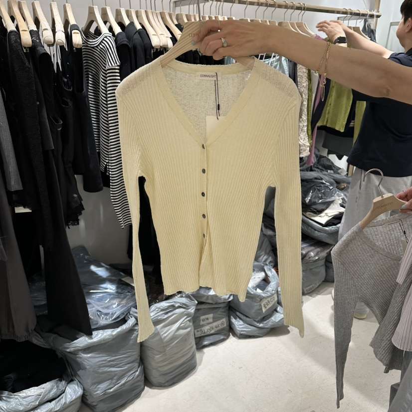 CONNAUGHT/DAILYJUD韓國直郵實拍女士新款人氣針織衫亞麻開衫CONNAUGHT/DAILYJUD針織衫