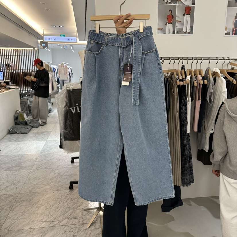 BAGUETTE-P韓國東大門直郵女裝新款人氣職業牛仔褲含腰帶BAGUETTE-P牛仔褲