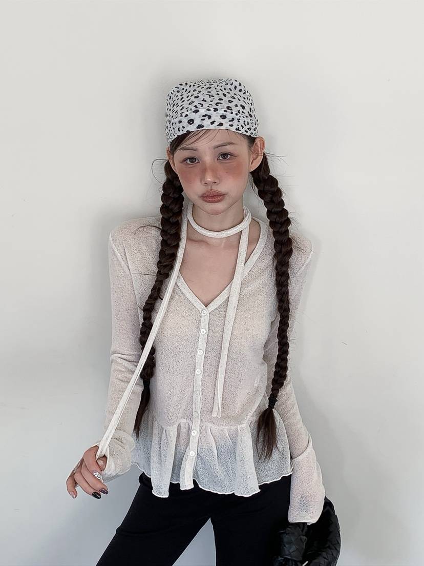 I MFACT韓國代購女士新品推薦26春夏職業針織衫褶皺開衫I MFACT針織衫