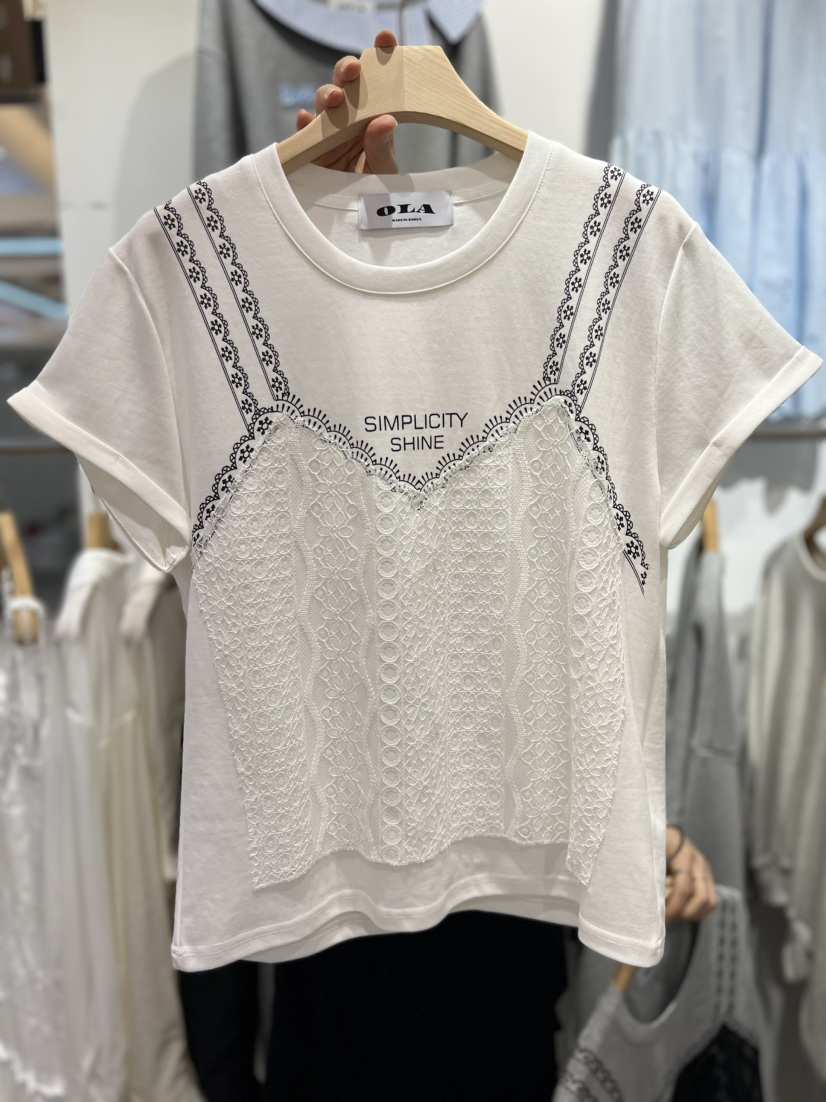 OLA韓國東大門代購女士新款職業時尚休閑熱賣26春夏T恤假兩件mellor/OLAT恤