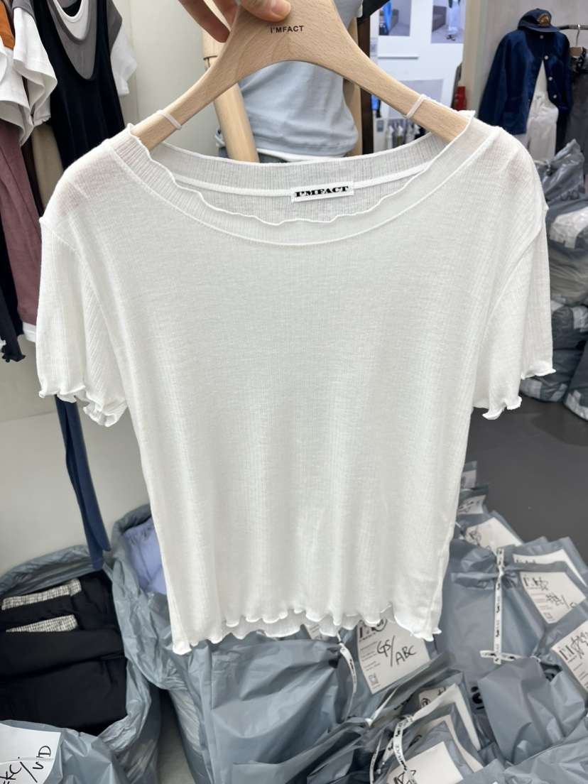 I MFACT韓國直郵實拍女裝新款休閑熱賣職業T恤不含腰包羅紋I MFACTT恤