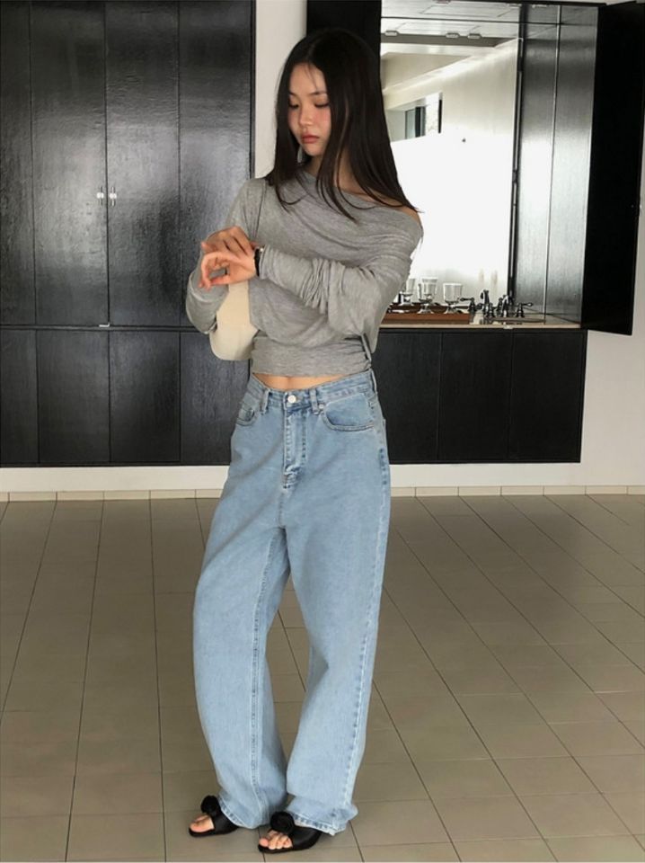 LIVE FOREVER韓國東大門代購女士新品26春夏時尚熱賣牛仔褲LIVE FOR_EVER牛仔褲