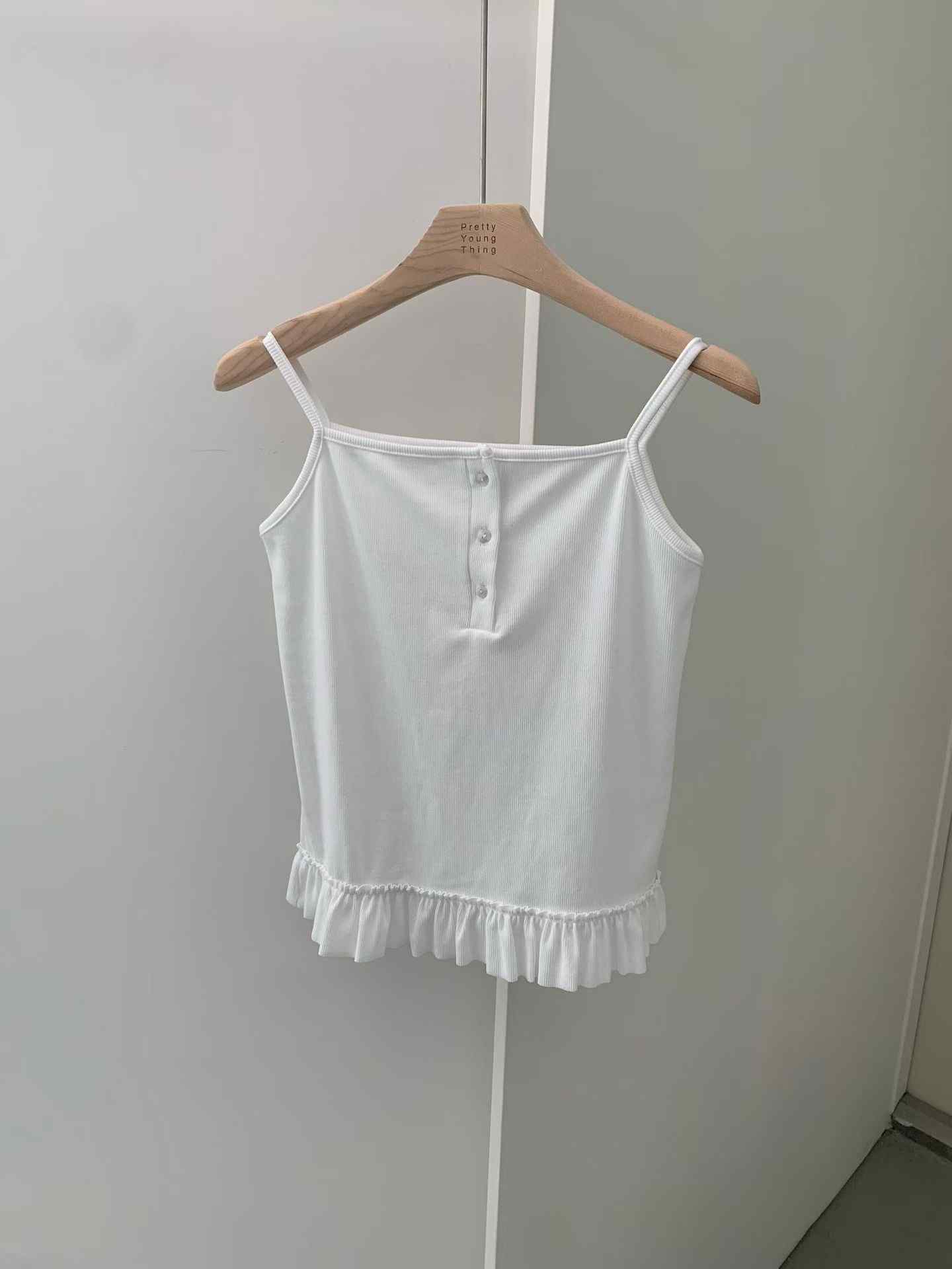 PYT-ot韓國直郵女士新款26春夏真品職業休閑推薦吊帶背心pretty young thing吊帶/背心