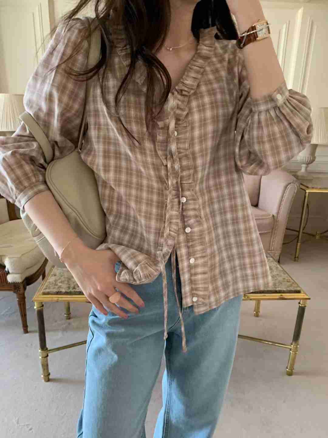 PYT-ot東大門代購女士新品職業休閑時尚26春夏襯衫蕾絲衫pretty young thing襯衫/蕾絲衫