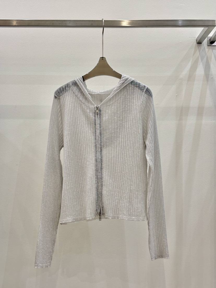 CICI韓國東大門直郵女士新品時尚休閑針織衫連帽衫拉鏈透明Ci Ci針織衫