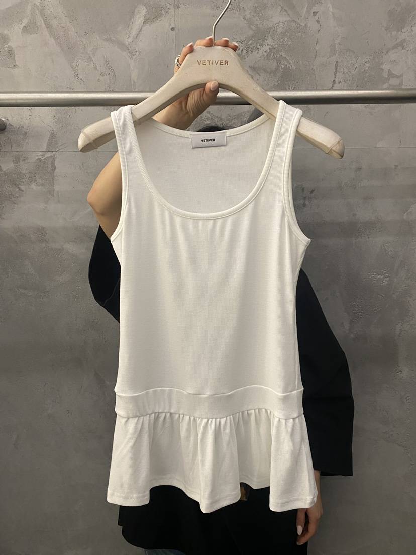 THE VETIVER-A韓國直郵實拍女裝新款休閑吊帶背心荷葉邊VETIVER吊帶/背心