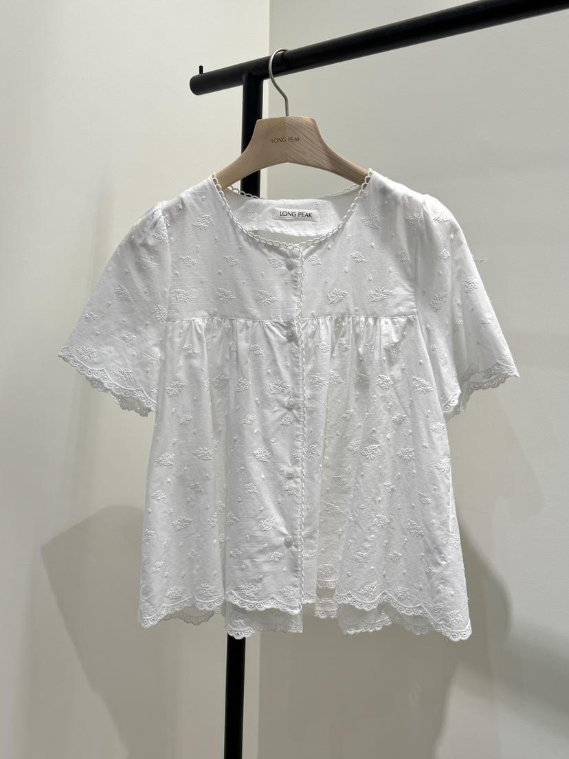 LONG PEAK韓國東大門直郵女士新款休閑人氣襯衫蕾絲衫刺繡LONG PEAK襯衫/蕾絲衫