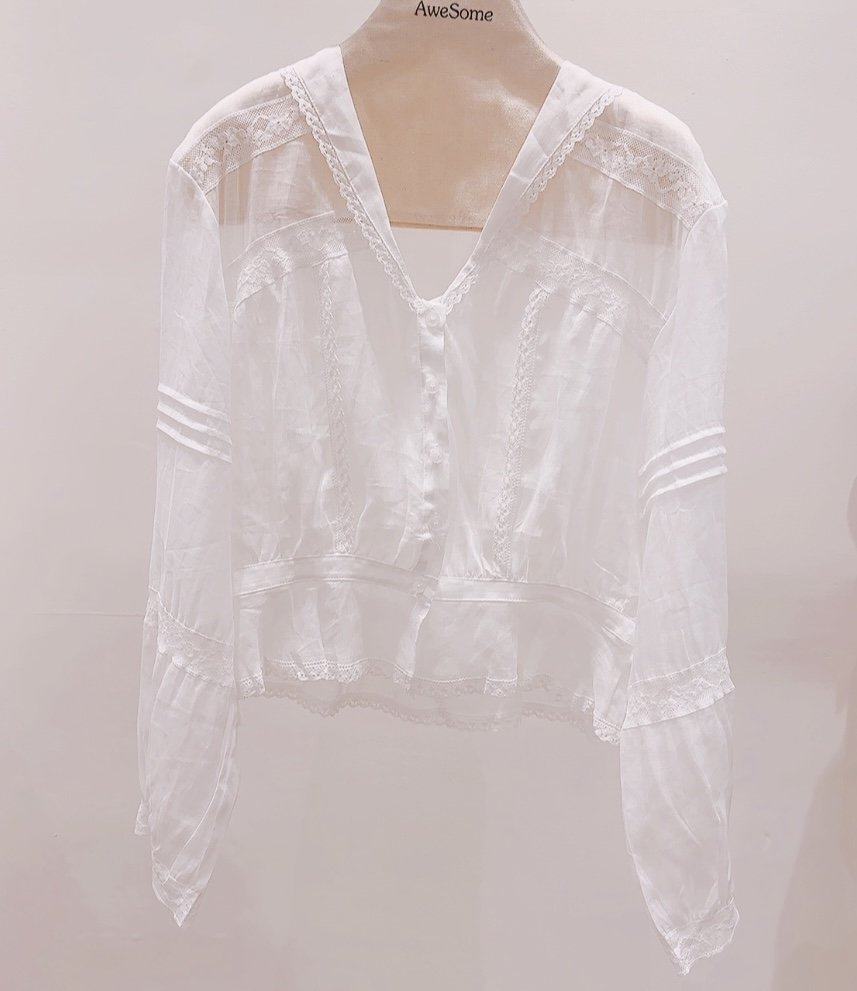 AWESOME-P韓國東大門代購女裝新品推薦職業襯衫蕾絲衫亞麻AWESOME-P襯衫/蕾絲衫