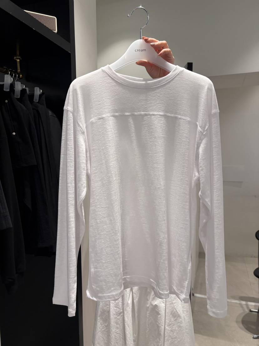 CREAM-P韓國東大門代購女裝新款推薦休閑人氣長袖T恤亞麻CREAM-P長袖T恤
