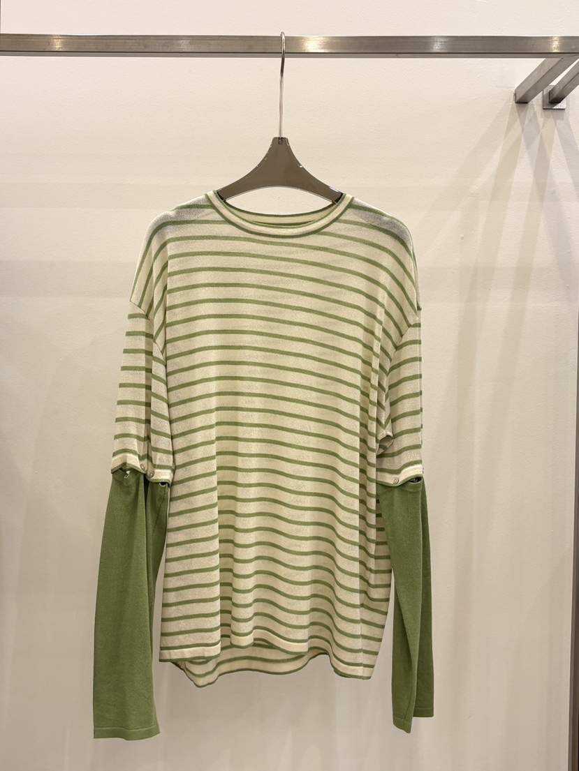 CICI韓國直郵實拍女裝新品熱賣休閑推薦職業人氣長袖T恤條紋Ci Ci長袖T恤