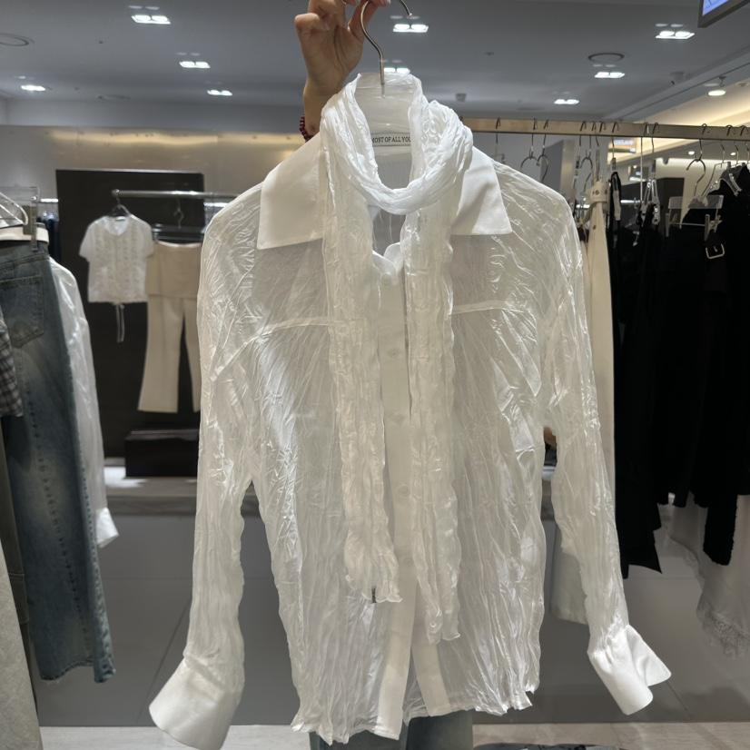 MOST OF ALL U韓國東大門代購女士新品職業圍巾披肩雪紡褶皺圍巾MOST OF ALL U圍巾/披肩