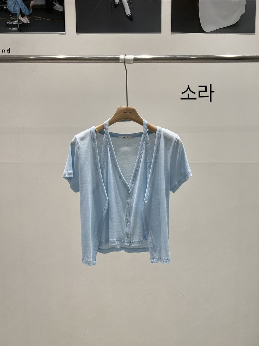 UNBOUND韓國直郵實拍女士新款休閑時尚熱賣T恤假兩件雙層UNBOUNDT恤