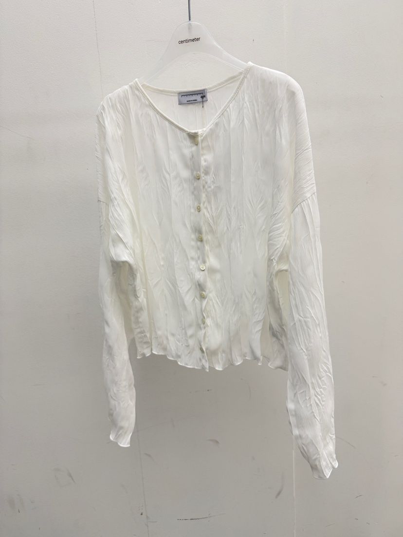 CM韓國東大門代購女士新款熱賣人氣時尚襯衫蕾絲衫雪紡褶裥CM_centimeter襯衫/蕾絲衫