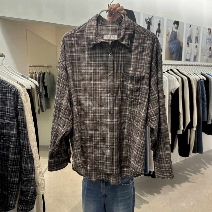 MARAN-P韓國代購女裝新款休閑26春夏推薦襯衫蕾絲衫金屬絲MARAN襯衫/蕾絲衫