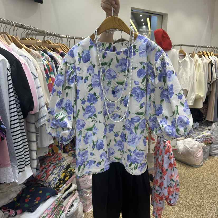 HAPPYBERRY韓國東大門代購女士新品時尚襯衫蕾絲衫不含項鏈花朵HAPPYBERRY襯衫/蕾絲衫