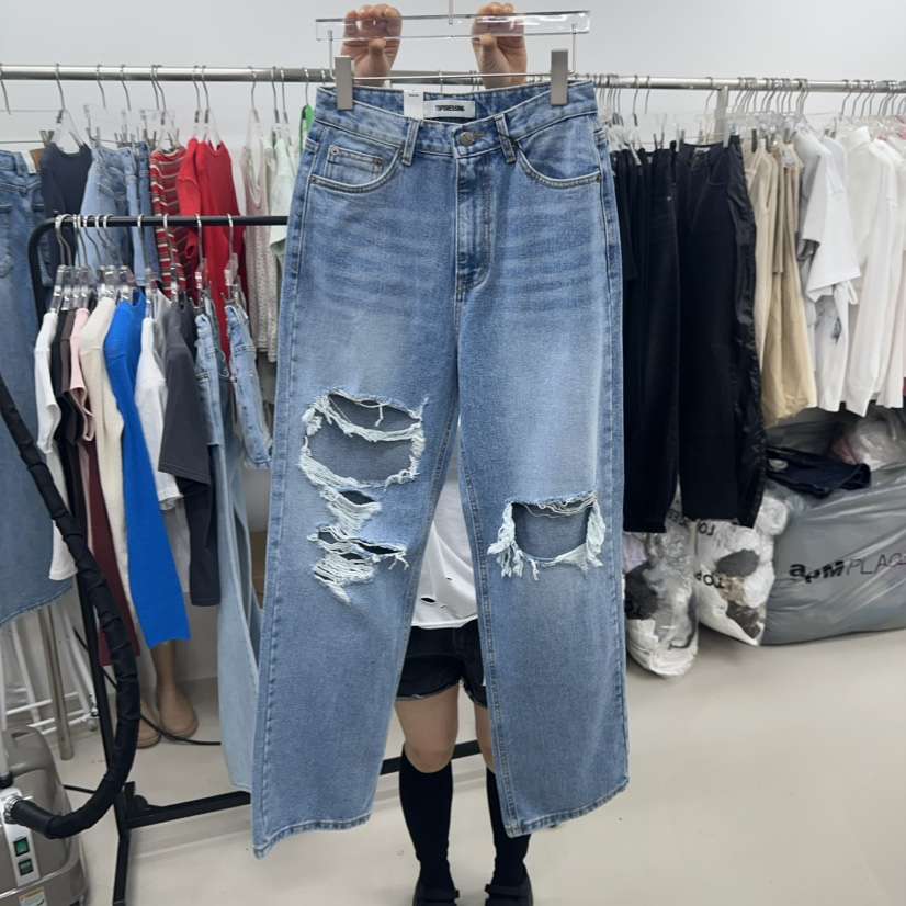 TOPDRESSING韓國直郵女士新品休閑人氣職業推薦時尚牛仔褲TOPDRESSING牛仔褲