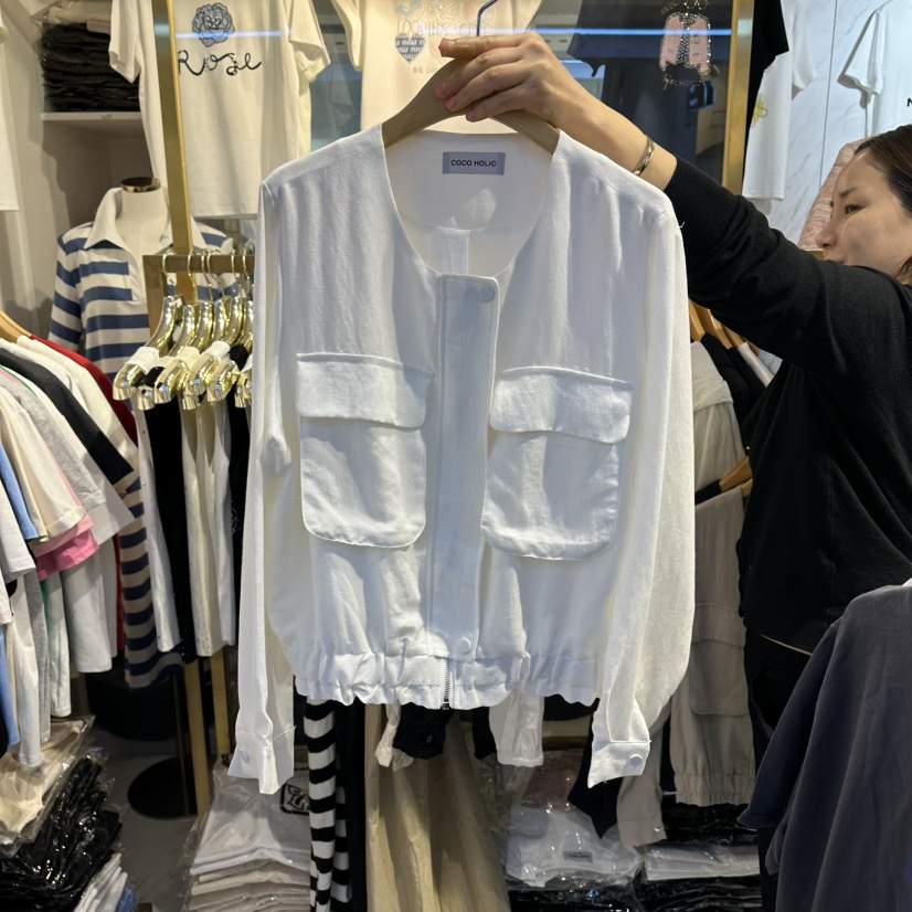 COCO HOLIC韓國直郵女裝新款時尚休閑人氣推薦熱賣夾克褶裥COCO HOLIC夾克