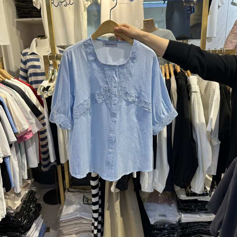 COCO HOLIC韓國直郵實拍女士新品職業時尚襯衫蕾絲衫蕾絲COCO HOLIC襯衫/蕾絲衫