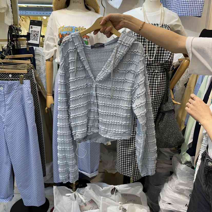 BUTTU/10 OCLOCK韓國代購女士新品人氣夾克荷葉邊連帽衫拉鏈BUTTU/10 OCLOCK夾克