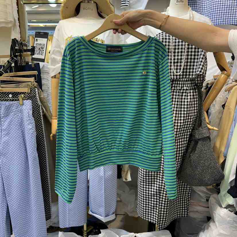 BUTTU/10 OCLOCK韓國東大門代購女士新品職業長袖T恤插肩袖BUTTU/10 OCLOCK長袖T恤