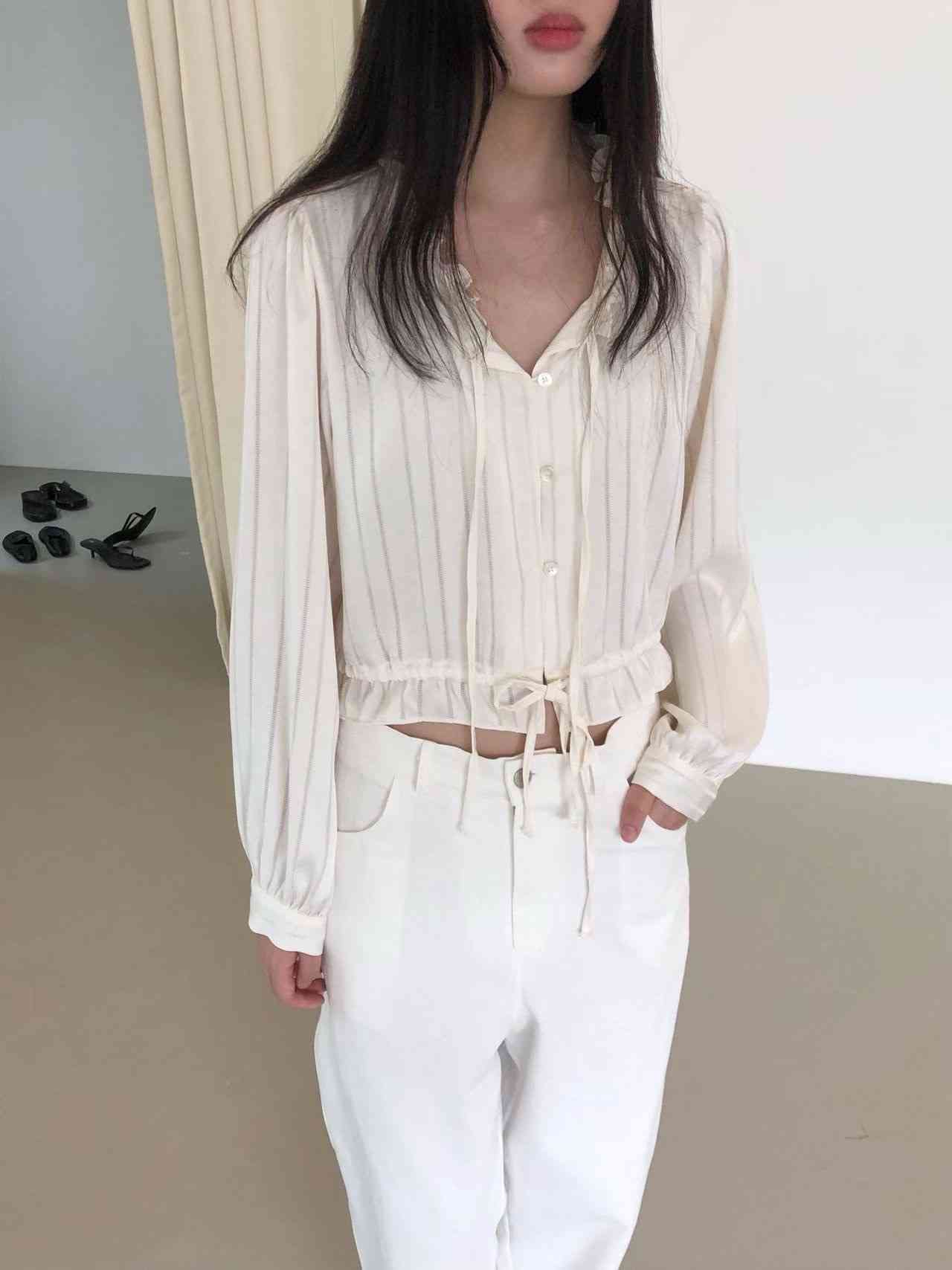 WEATHER東大門直郵女裝新款26春夏人氣熱賣職業襯衫蕾絲衫GOBSLMURI-ot襯衫/蕾絲衫