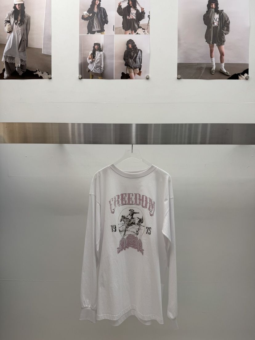 AMOOD東大門代購女士新款推薦人氣真品職業熱賣26春夏長袖T恤AMOOD長袖T恤