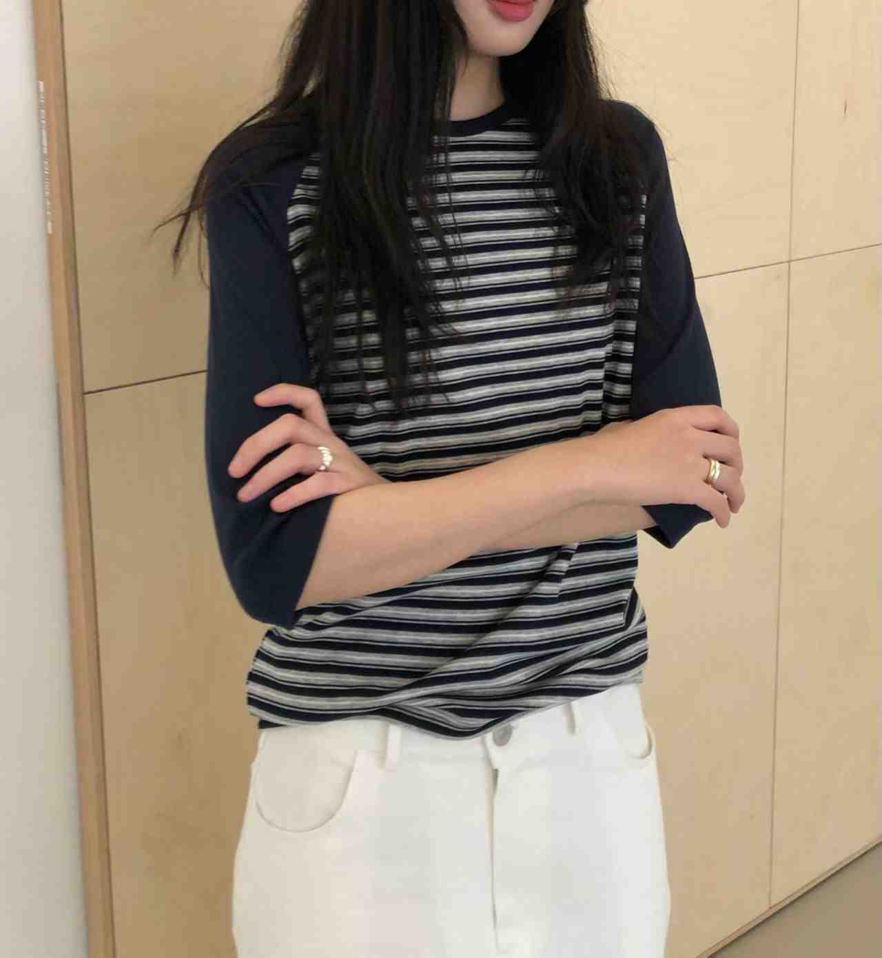 WEATHER東大門代購女裝新款休閑26春夏真品職業時尚長袖T恤GOBSLMURI-ot長袖T恤