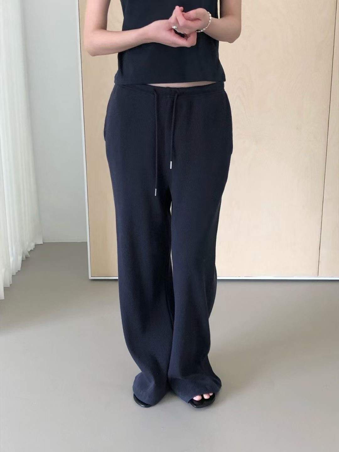 WEATHER東大門直郵女士新品推薦人氣時尚職業休閑褲華夫格GOBSLMURI-ot休閑褲