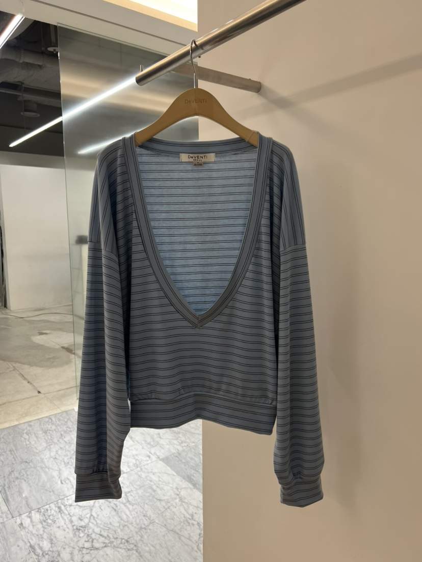 DE VENTI韓國代購女裝新款人氣休閑真品職業26春夏衛衣V領DE VENTI衛衣