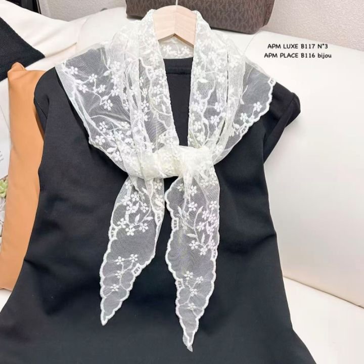 N3韓國直郵女士新款真品人氣休閑26春夏職業圍巾披肩蕾絲N3圍巾/披肩