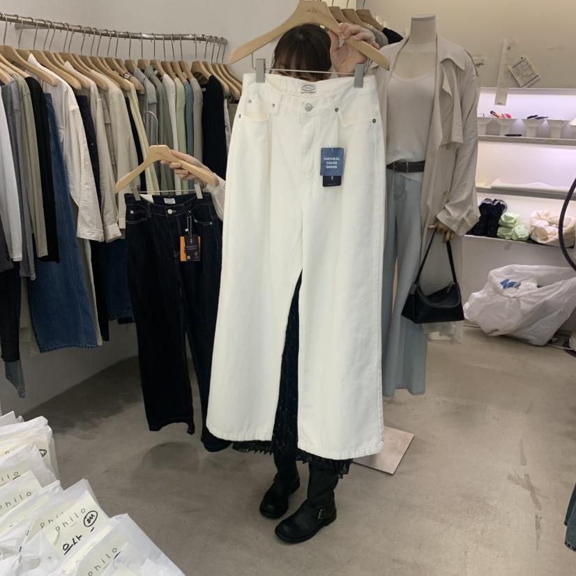 PHILO東大門代購女士新款人氣真品26春夏推薦職業牛仔褲褶裥PHILO牛仔褲