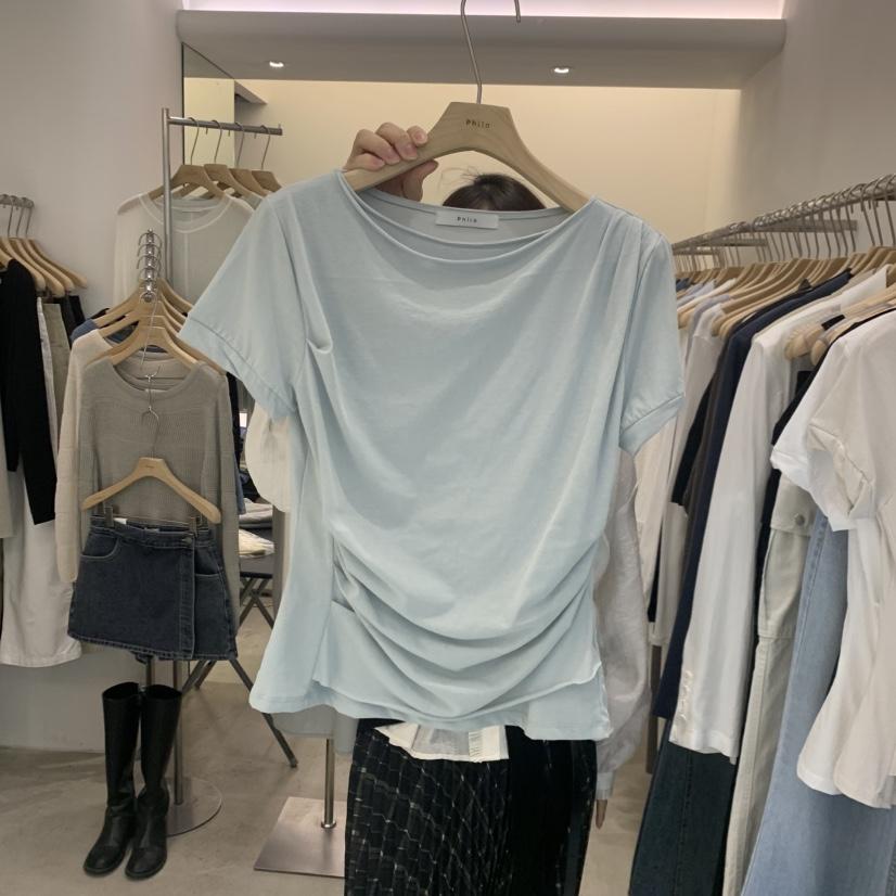PHILO東大門實拍女士新款人氣熱賣時尚26春夏職業推薦T恤PHILOT恤