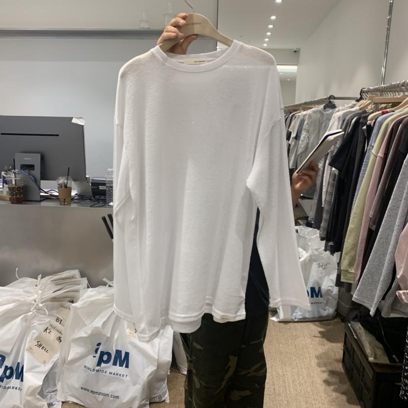 SELF SERVICE韓國代購女裝新品職業休閑長袖T恤亞麻針織SELF SERVICE長袖T恤