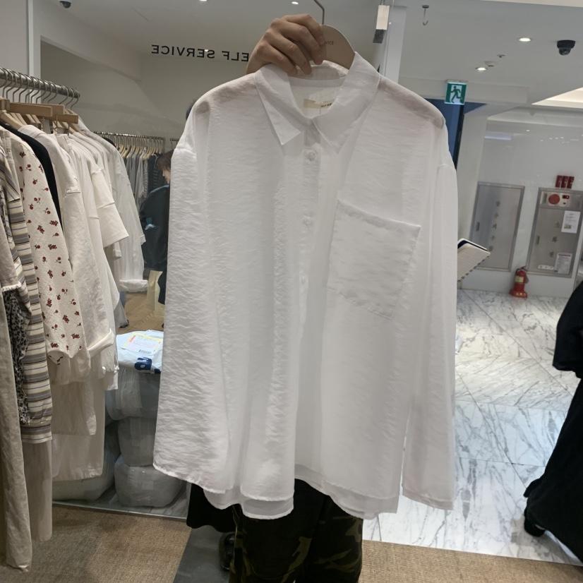 SELF SERVICE東大門代購女士新款人氣26春夏襯衫蕾絲衫透明SELF SERVICE襯衫/蕾絲衫