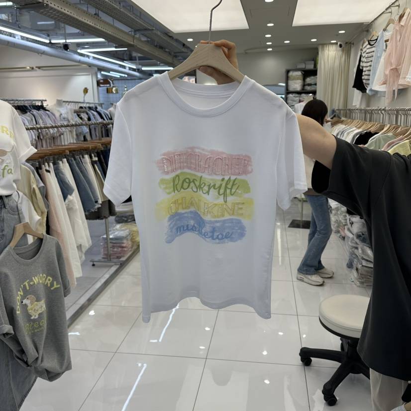 FLYFLY/LULULALLA/LIVE東大門實拍女士新款真品T恤刺繡FLYFLY/LULULALLA/LIVET恤