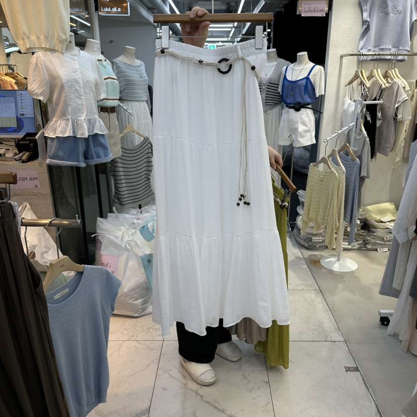 FLYFLY/LULULALLA/LIVE韓國直郵女裝新款職業長裙含腰帶FLYFLY/LULULALLA/LIVE長裙