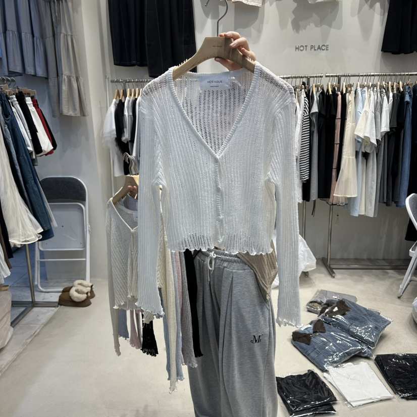 HOT PLACE/DREAM GIRIS/HOT ISSUE東大門代購女裝新品推薦針織衫開衫羅紋HOT PLACE/DREAM GIRIS/HOT ISSUE針織衫