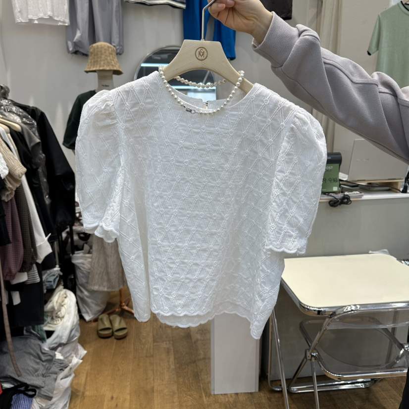 THE MOST-Q東大門實拍女士新款職業襯衫蕾絲衫不含項鏈THE MOST襯衫/蕾絲衫