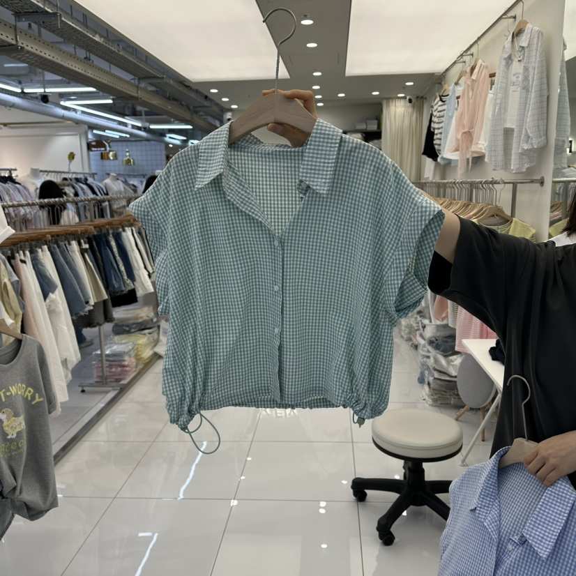 FLYFLY/LULULALLA/LIVE韓國直郵女士新款熱賣襯衫蕾絲衫格子FLYFLY/LULULALLA/LIVE襯衫/蕾絲衫