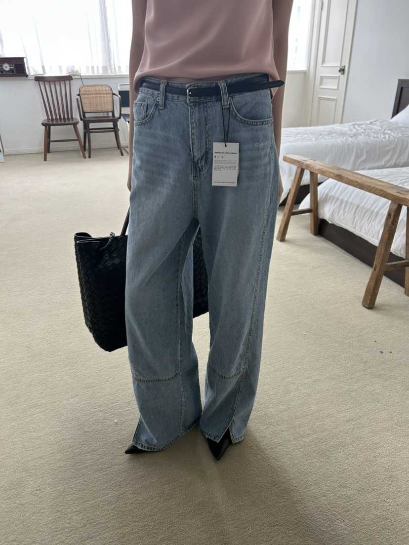 ME MO韓國代購女士新款時尚職業人氣休閑牛仔褲不含腰帶ME MO牛仔褲