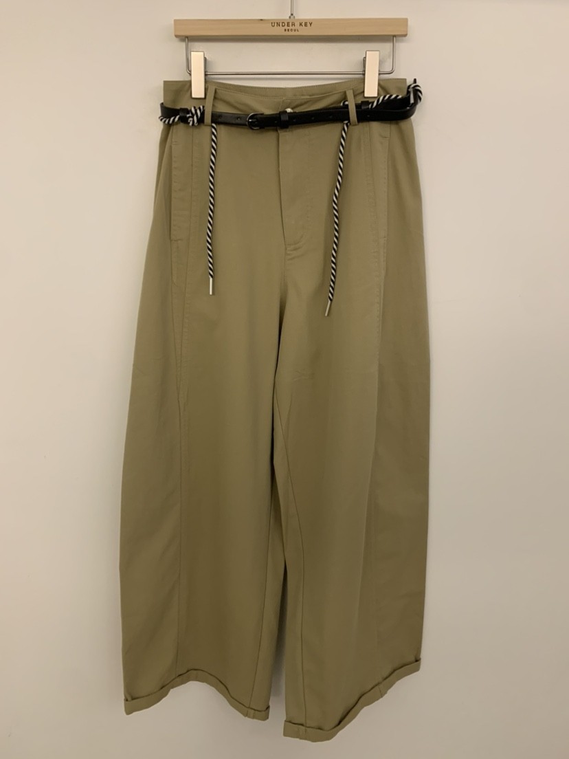 UNDER KEY韓國東大門代購女士新品26春夏休閑褲含腰帶系帶UNDER KEY休閑褲