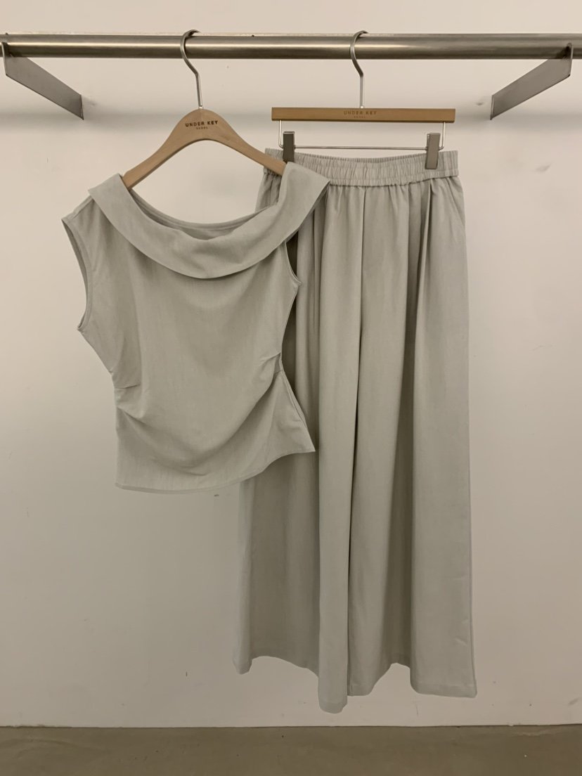 UNDER KEY韓國東大門直郵女裝新品休閑時尚人氣套裝亞麻UNDER KEY套裝