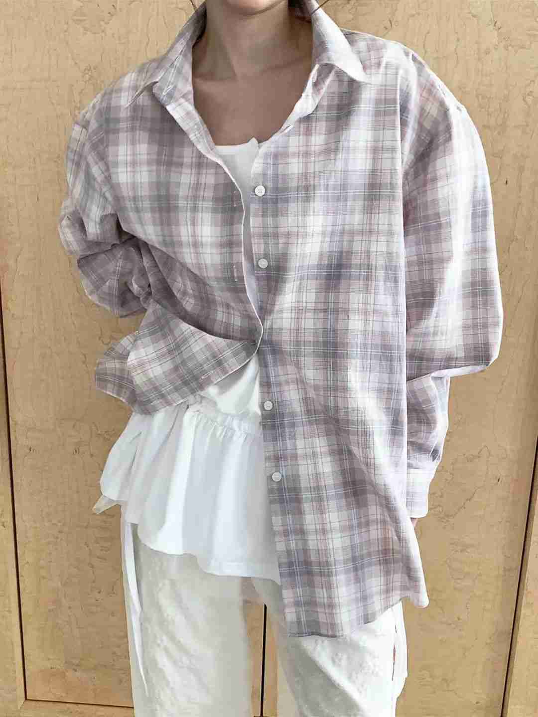 PEETS韓國直郵實拍女士新款休閑熱賣時尚襯衫蕾絲衫不含內搭PEETS襯衫/蕾絲衫