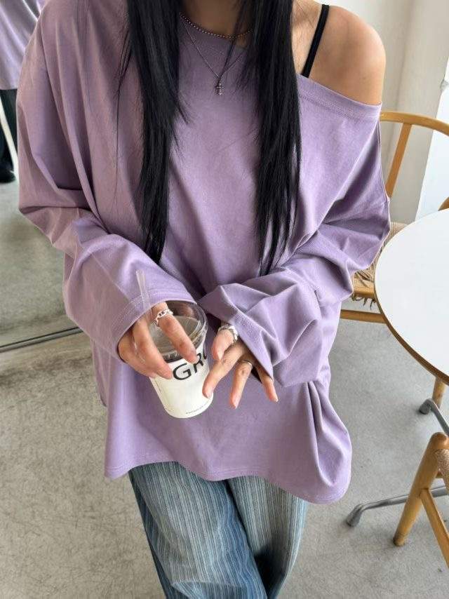 PEETS韓國直郵實拍女裝新品時尚26春夏熱賣休閑推薦長袖T恤PEETS長袖T恤