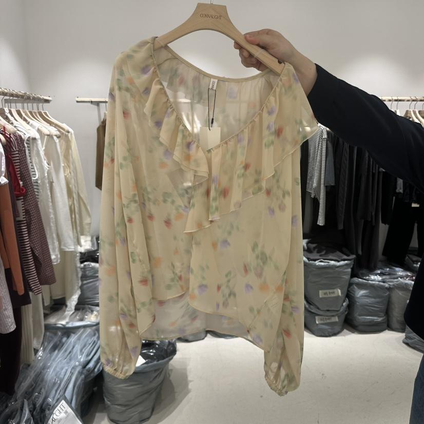 CONNAUGHT/DAILYJUD韓國直郵實拍女裝新品休閑襯衫蕾絲衫花朵CONNAUGHT/DAILYJUD襯衫/蕾絲衫