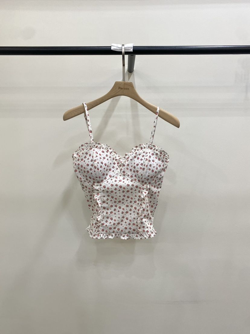 PERSON韓國東大門直郵女裝新款人氣推薦休閑吊帶背心花朵PERSON吊帶/背心